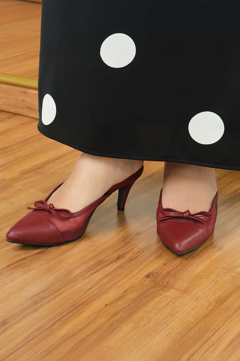 Berlynn Mesh Mule Heels - Mahogany - Image 3