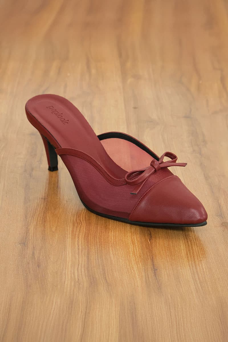 Berlynn Mesh Mule Heels - Mahogany - Image 5