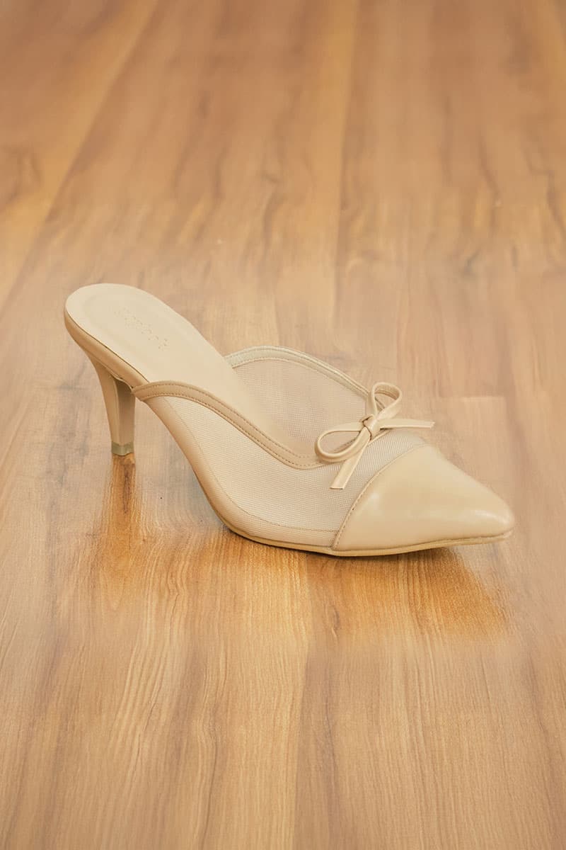 Berlynn Mesh Mule Heels - Nude - Image 5