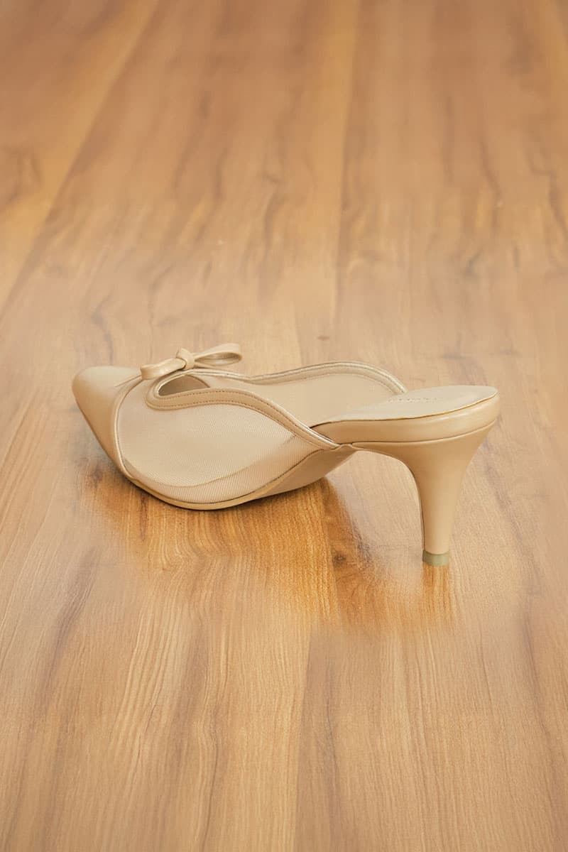 Berlynn Mesh Mule Heels - Nude - Image 6