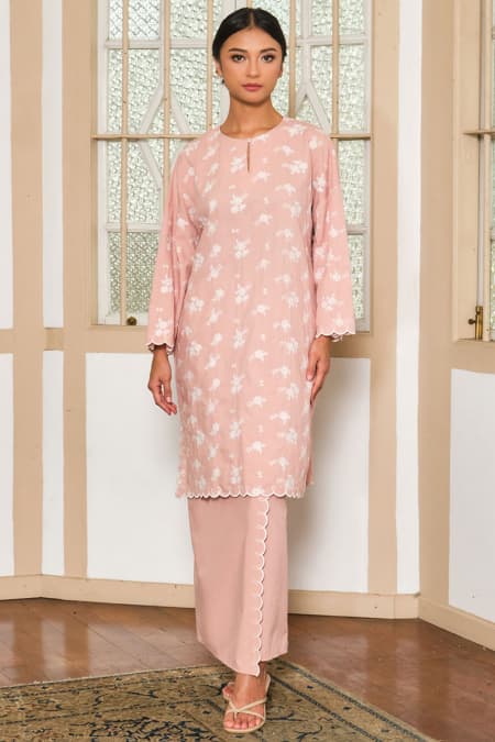 COTTON Bidari Blouse & Skirt - Dusty Pink