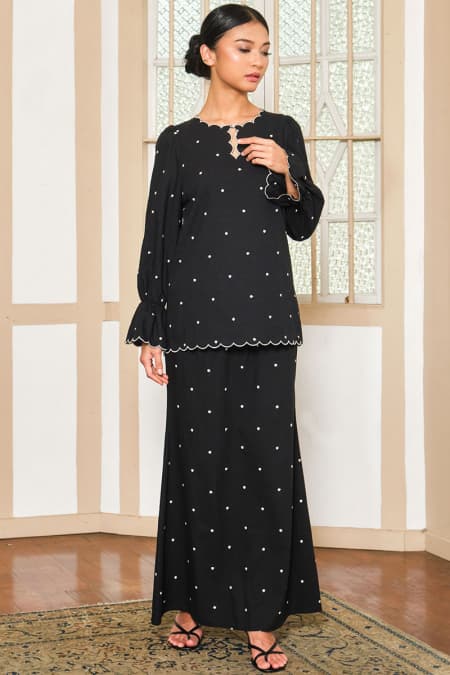 COTTON Lumira Blouse & Skirt - Black