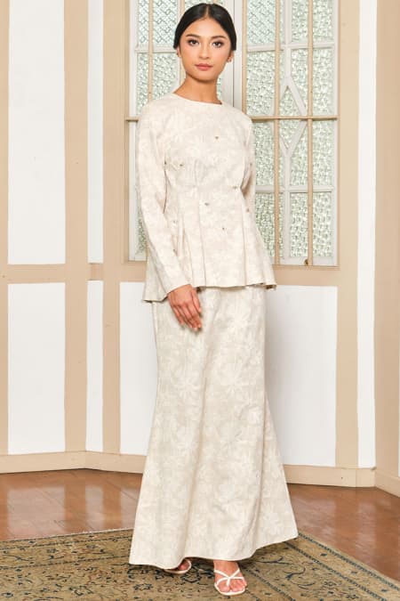 COTTON Samudra Blouse & Skirt - Ecru