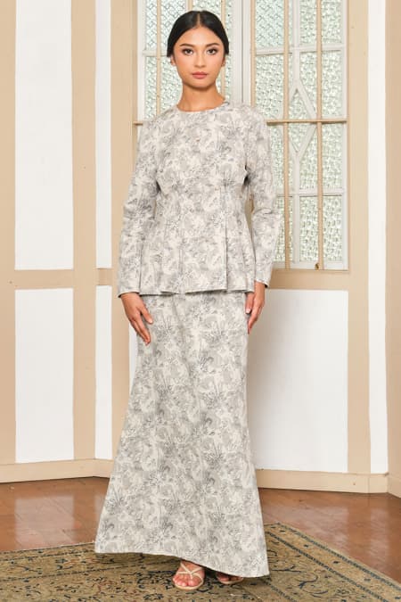 COTTON Samudra Blouse & Skirt - Greige