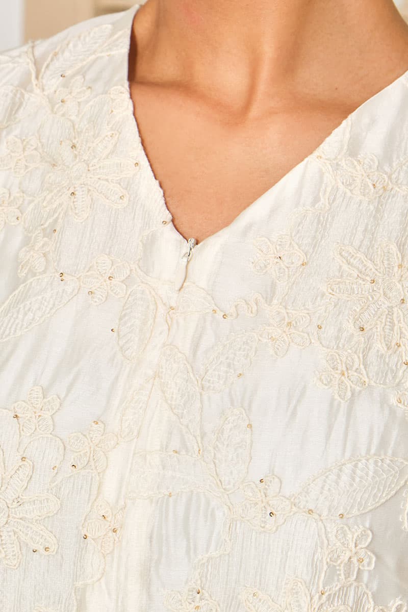 Sutra Blouse & Skirt - Cream/Ecru - Image 5