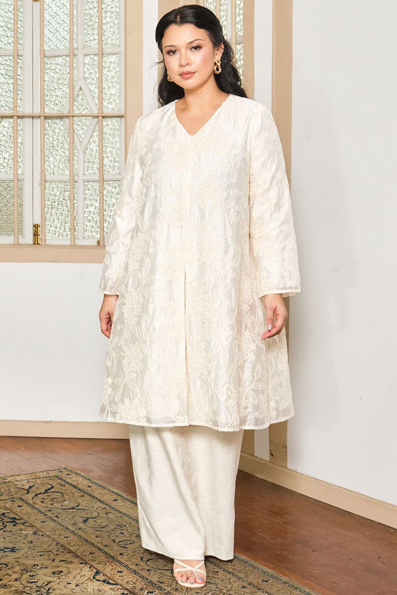 Sutra Blouse & Skirt - Cream/Ecru - Image 8