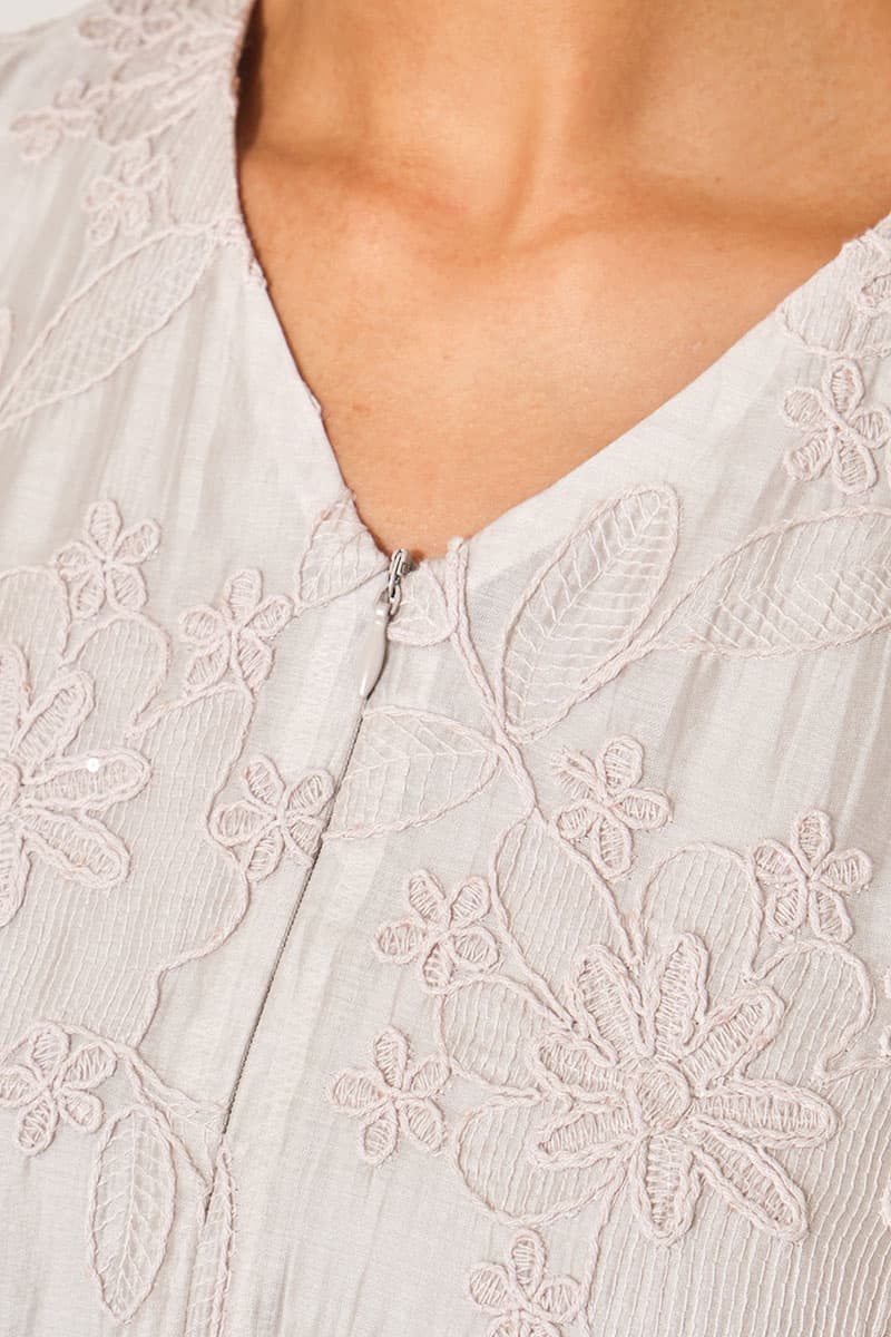 Sutra Blouse & Skirt - Silver/Greige - Image 5