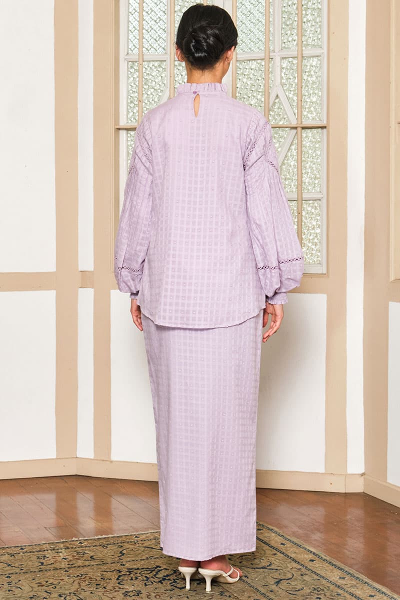 COTTON Velira Blouse & Skirt - Lilac - Image 4