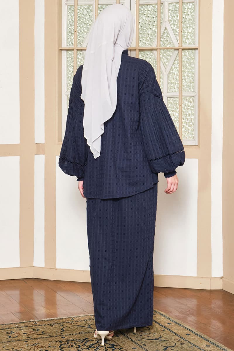 COTTON Velira Blouse & Skirt - Midnight Blue - Image 4