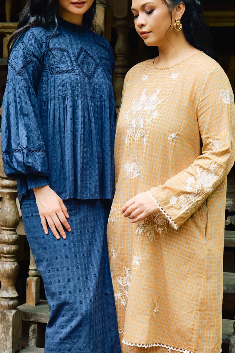 COTTON Velira Blouse & Skirt - Midnight Blue - Image 7