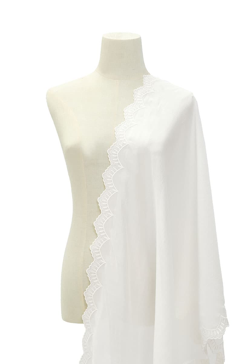 Thalita Embroidered Selendang - Rice - Image 1