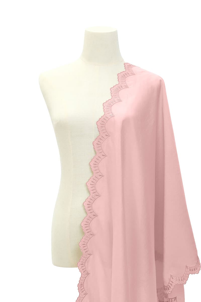 Thalita Embroidered Selendang - Dusty Pink - Image 1