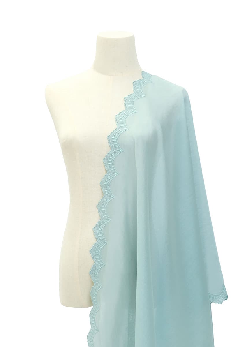 Thalita Embroidered Selendang - Aquafoam - Image 1