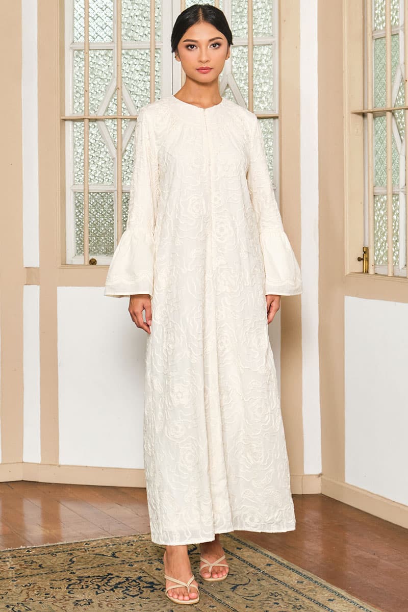 COTTON Zhinta Dress - Eggshell - Image 1