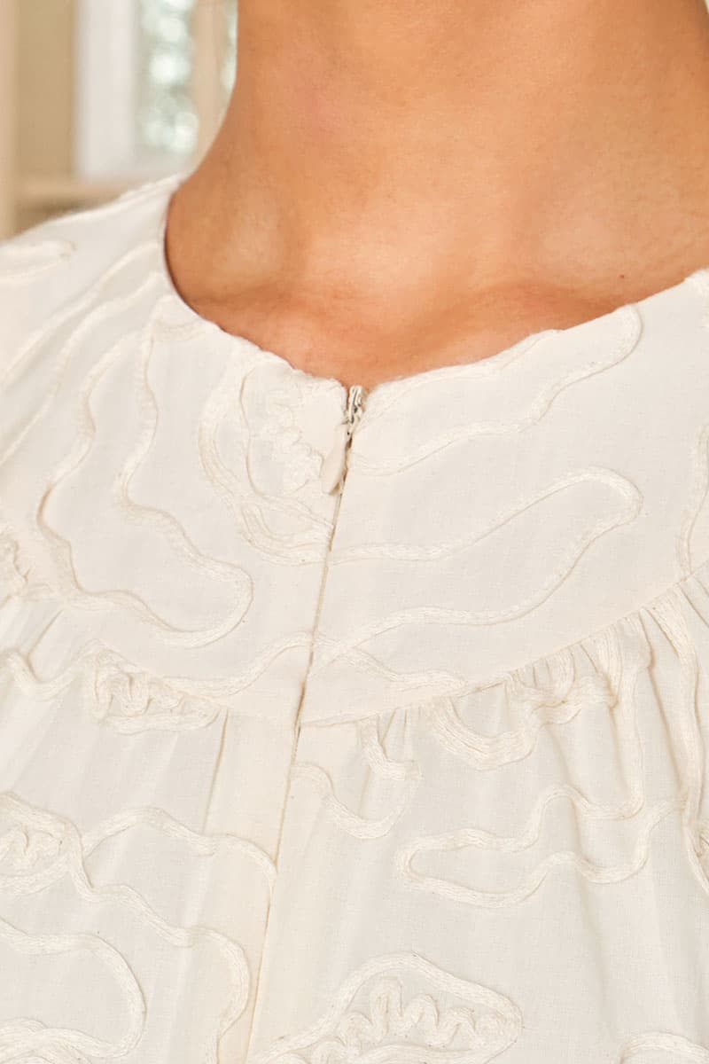 COTTON Zhinta Dress - Eggshell - Image 5