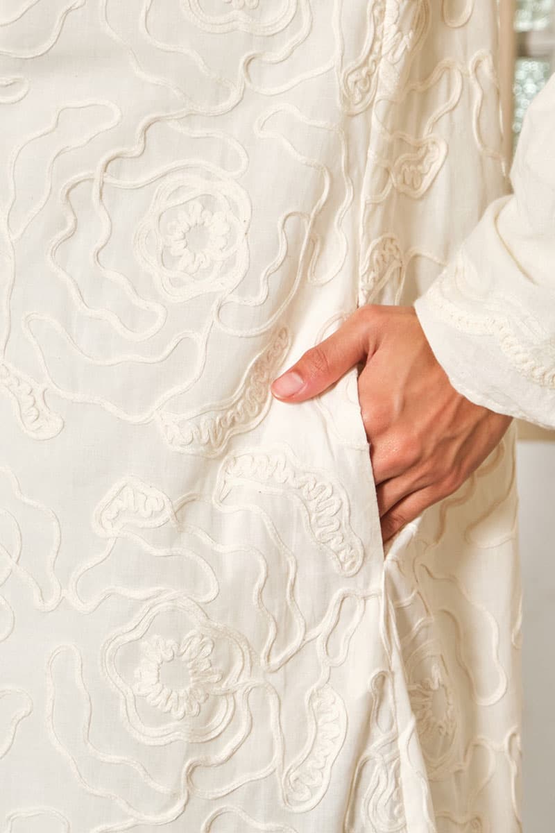 COTTON Zhinta Dress - Eggshell - Image 6