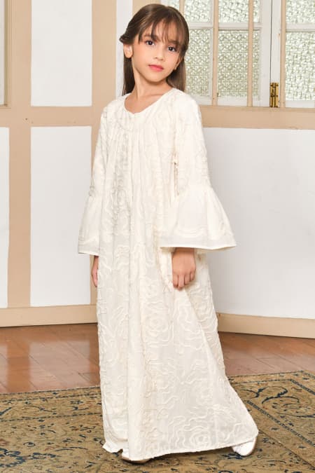 KIDS Zhinta Dress - Eggshell