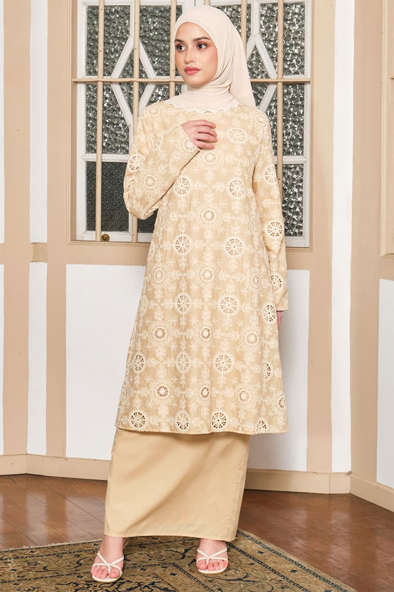 COTTON Alunira Blouse & Skirt - Wheat - Image 1