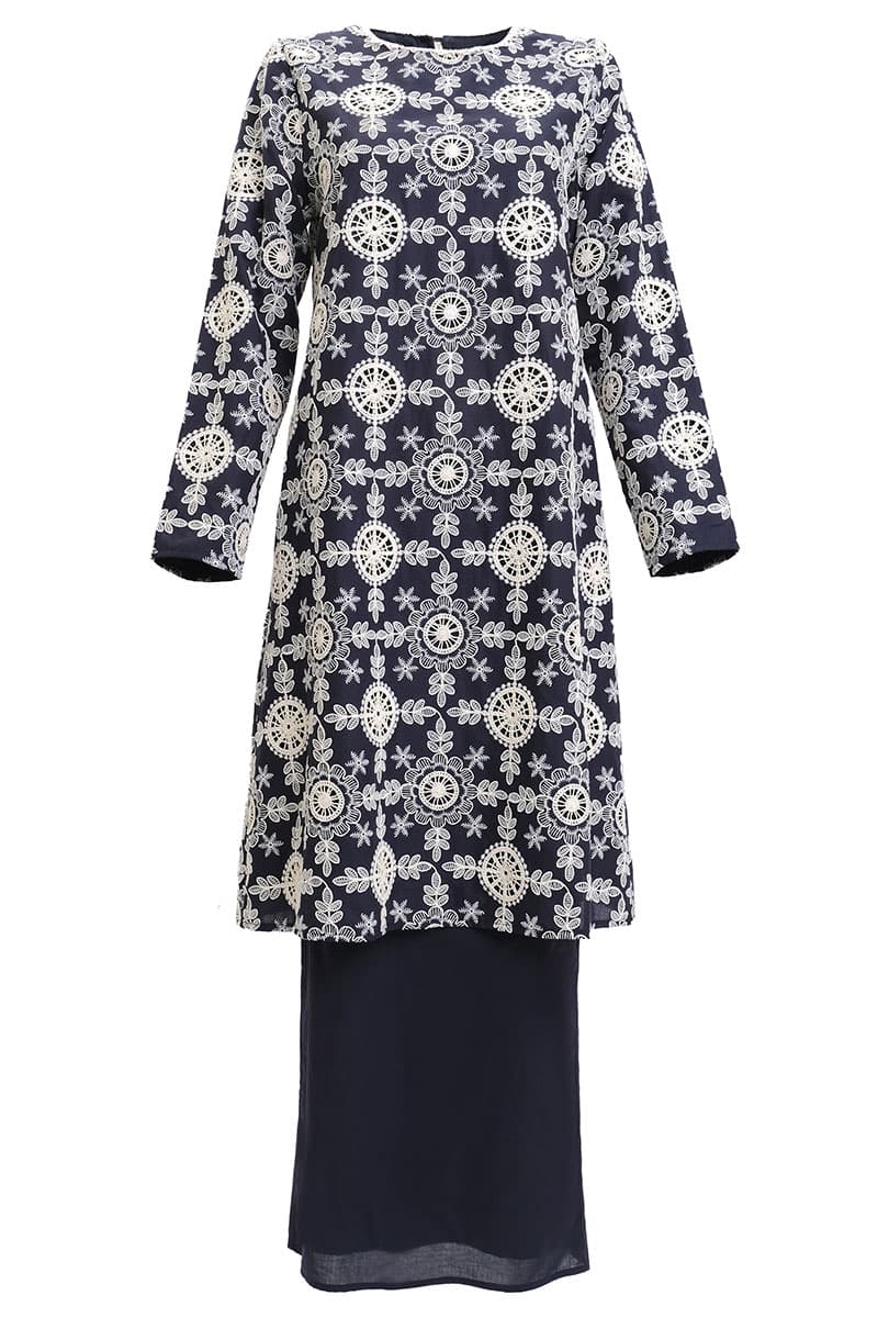 COTTON Alunira Blouse & Skirt - Midnight Blue - Image 2