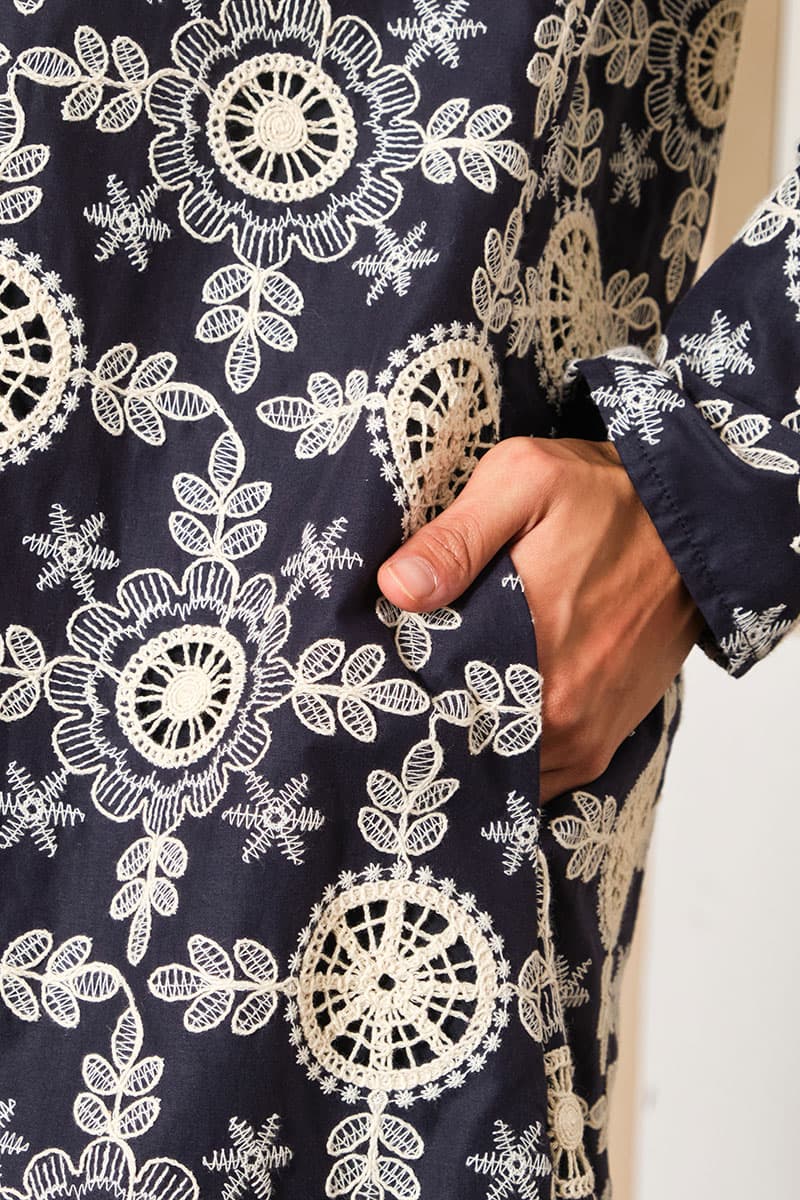 COTTON Alunira Blouse & Skirt - Midnight Blue - Image 6