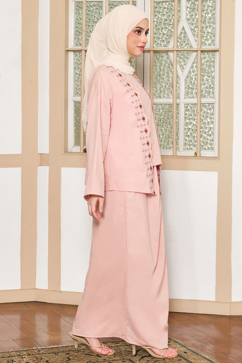 COTTON Zelynda Blouse & Skirt - Powder Pink - Image 3