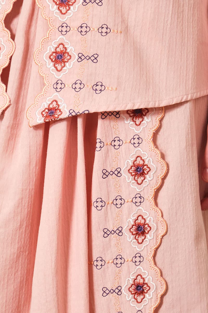 COTTON Zelynda Blouse & Skirt - Powder Pink - Image 6