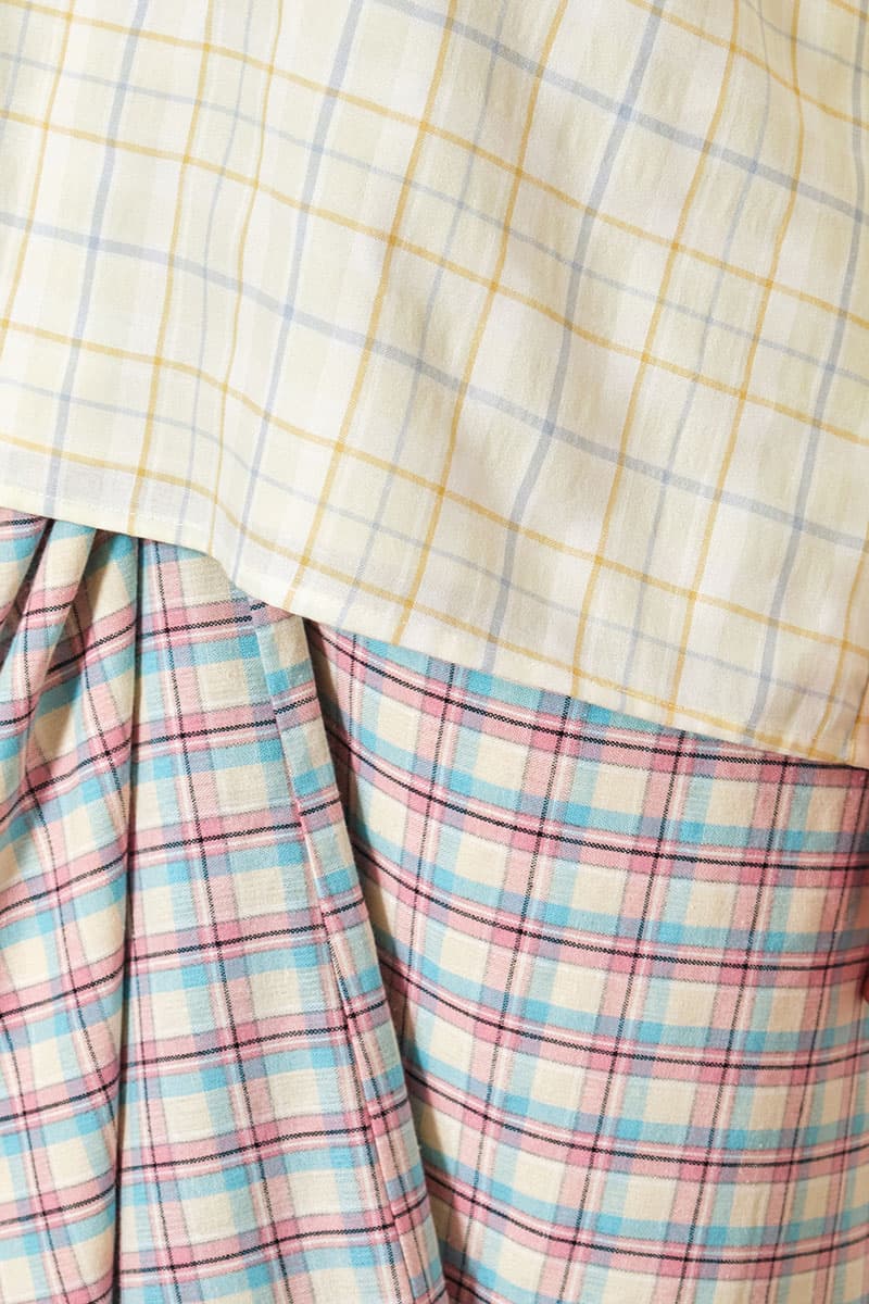 COTTON Calysta Blouse & Skirt - Yellow/Pink/Blue Plaid - Image 5