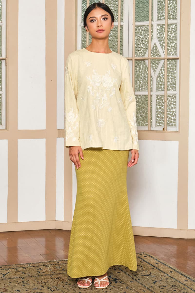 COTTON Ayunda Blouse & Skirt - Lime Ice/Kiwi - Image 1