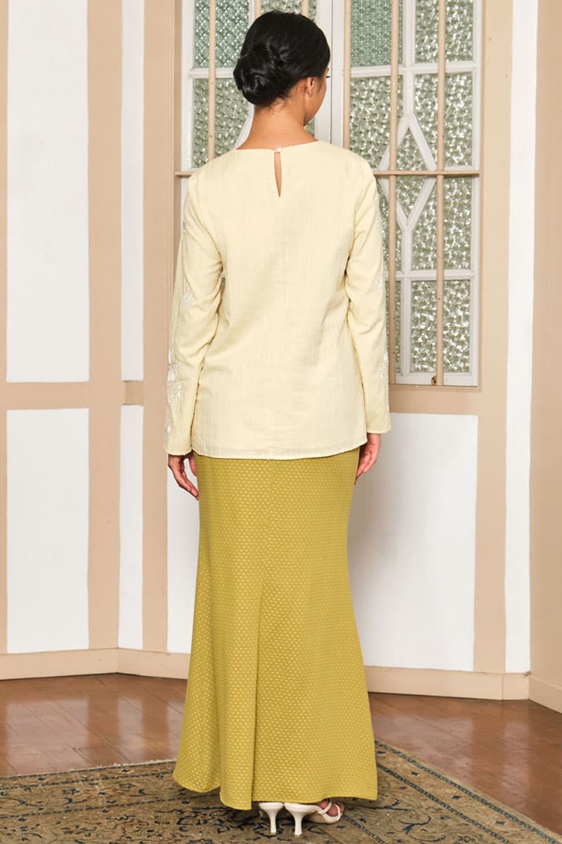 COTTON Ayunda Blouse & Skirt - Lime Ice/Kiwi - Image 4