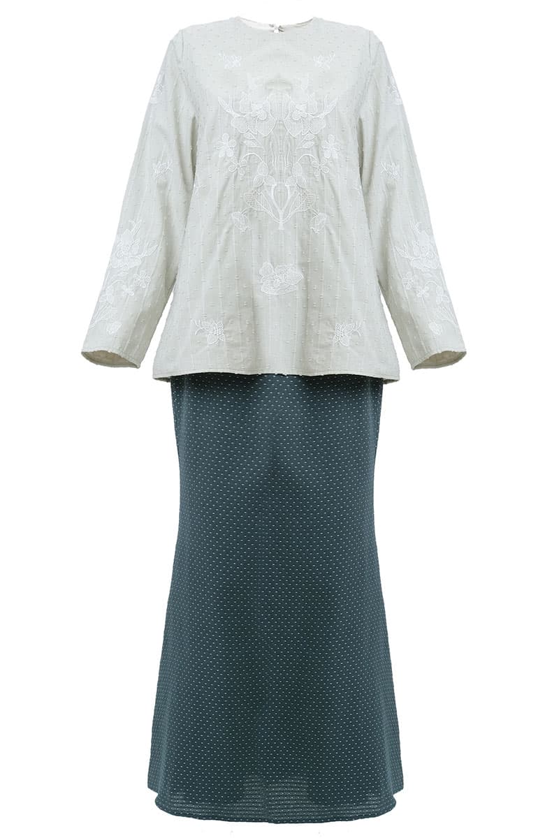 COTTON Ayunda Blouse & Skirt - Mint/Forest - Image 2