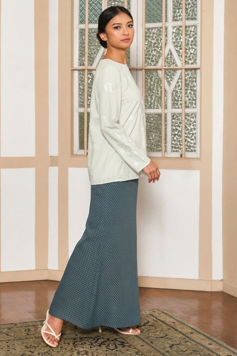 COTTON Ayunda Blouse & Skirt - Mint/Forest - Image 3