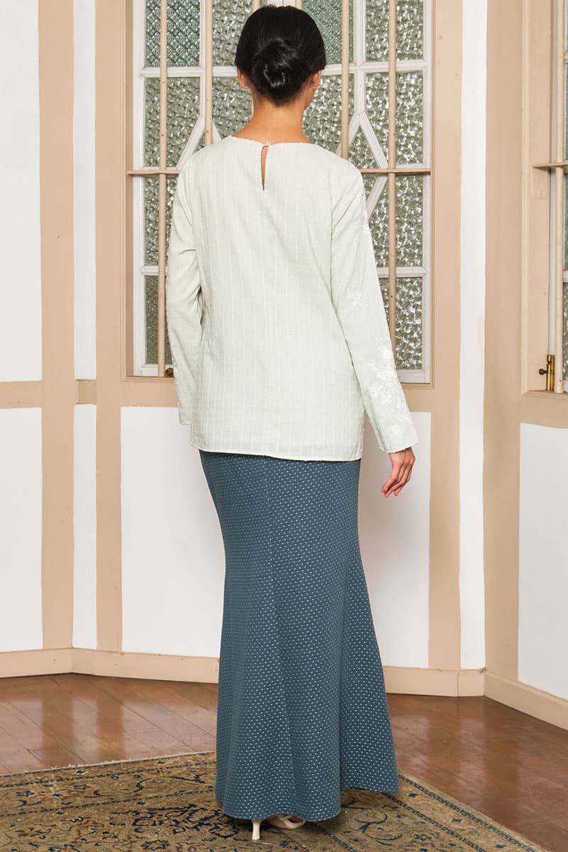 COTTON Ayunda Blouse & Skirt - Mint/Forest - Image 4