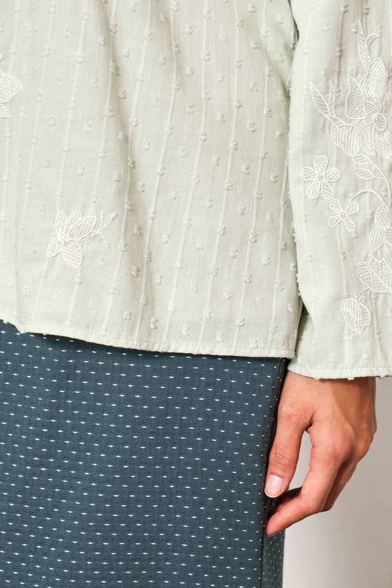 COTTON Ayunda Blouse & Skirt - Mint/Forest - Image 6