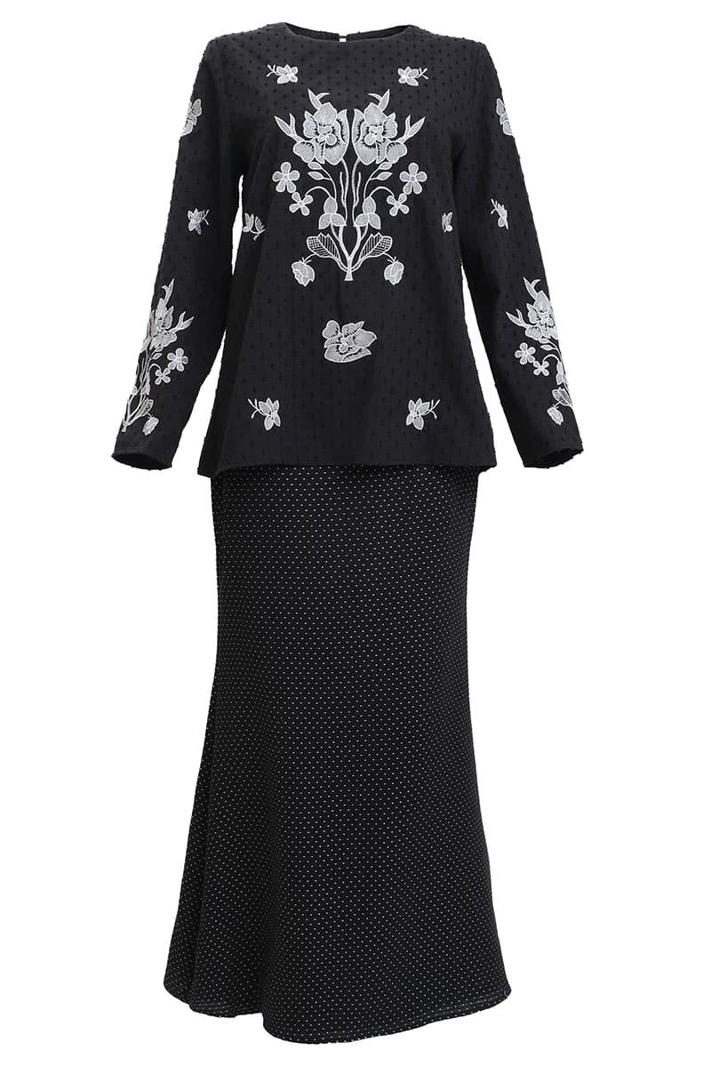 COTTON Ayunda Blouse & Skirt - Black/Black - Image 2