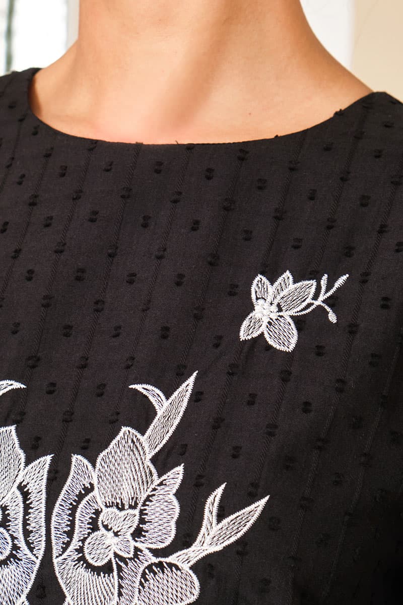 COTTON Ayunda Blouse & Skirt - Black/Black - Image 5