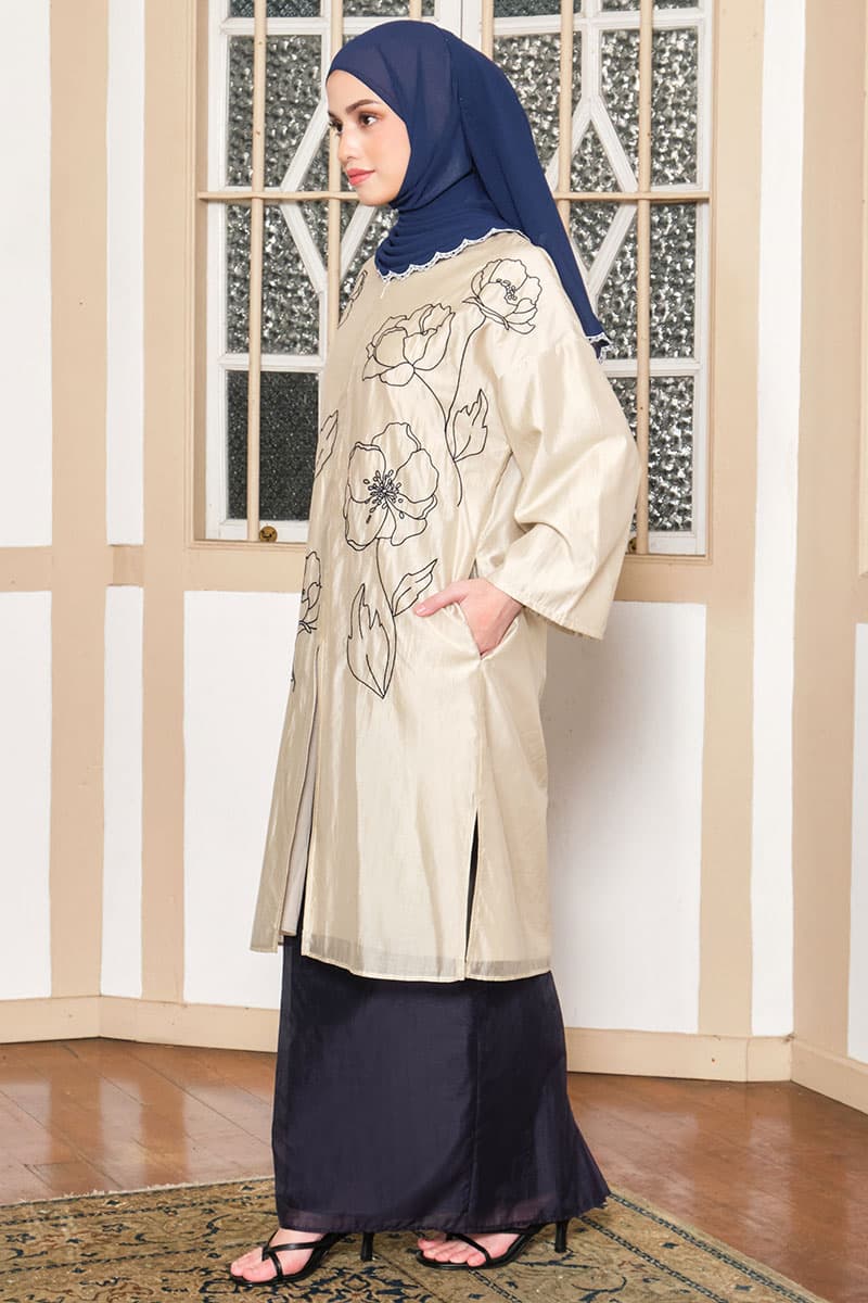 Hanna Blouse & Skirt - Oatmeal/Midnight - Image 3