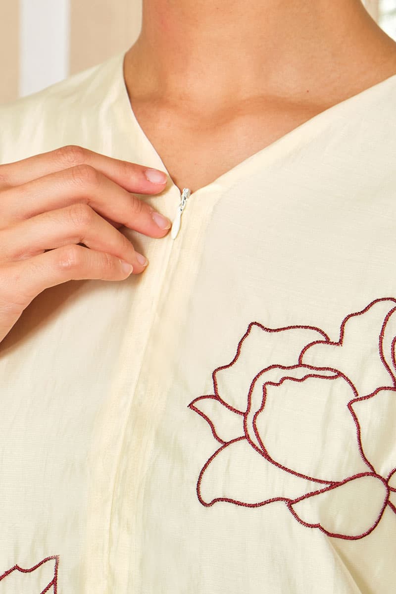 Hanna Blouse & Skirt - Vanilla/Maroon - Image 5