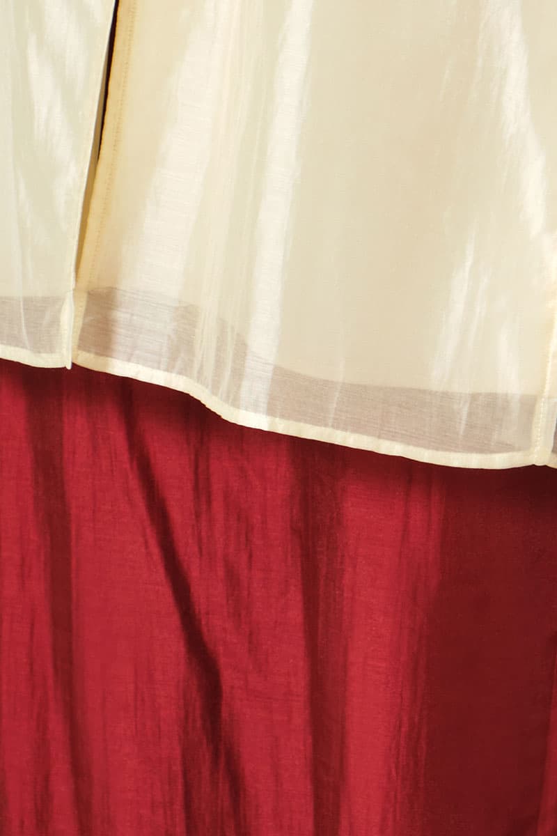 Hanna Blouse & Skirt - Vanilla/Maroon - Image 7