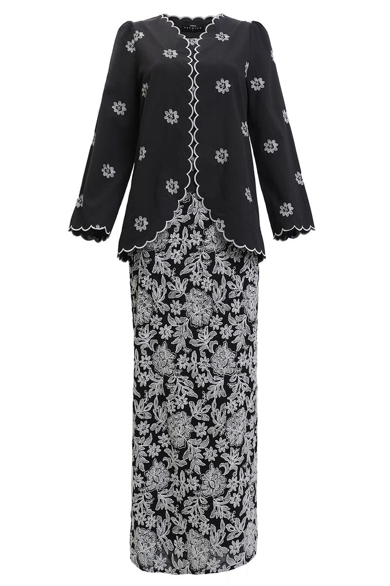 COTTON Indera Blouse & Skirt - Black - Image 2