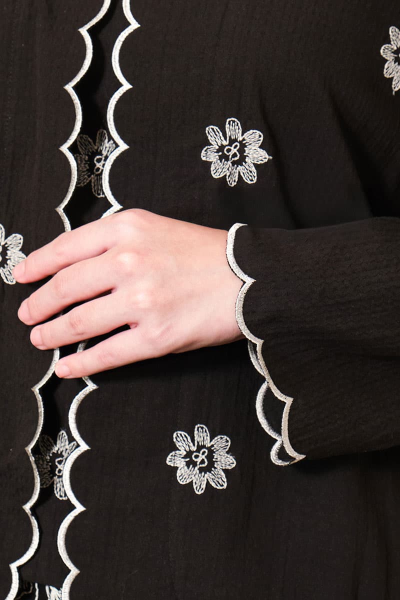 COTTON Indera Blouse & Skirt - Black - Image 5