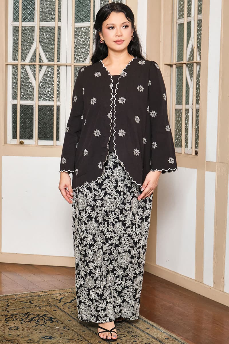 COTTON Indera Blouse & Skirt - Black - Image 7