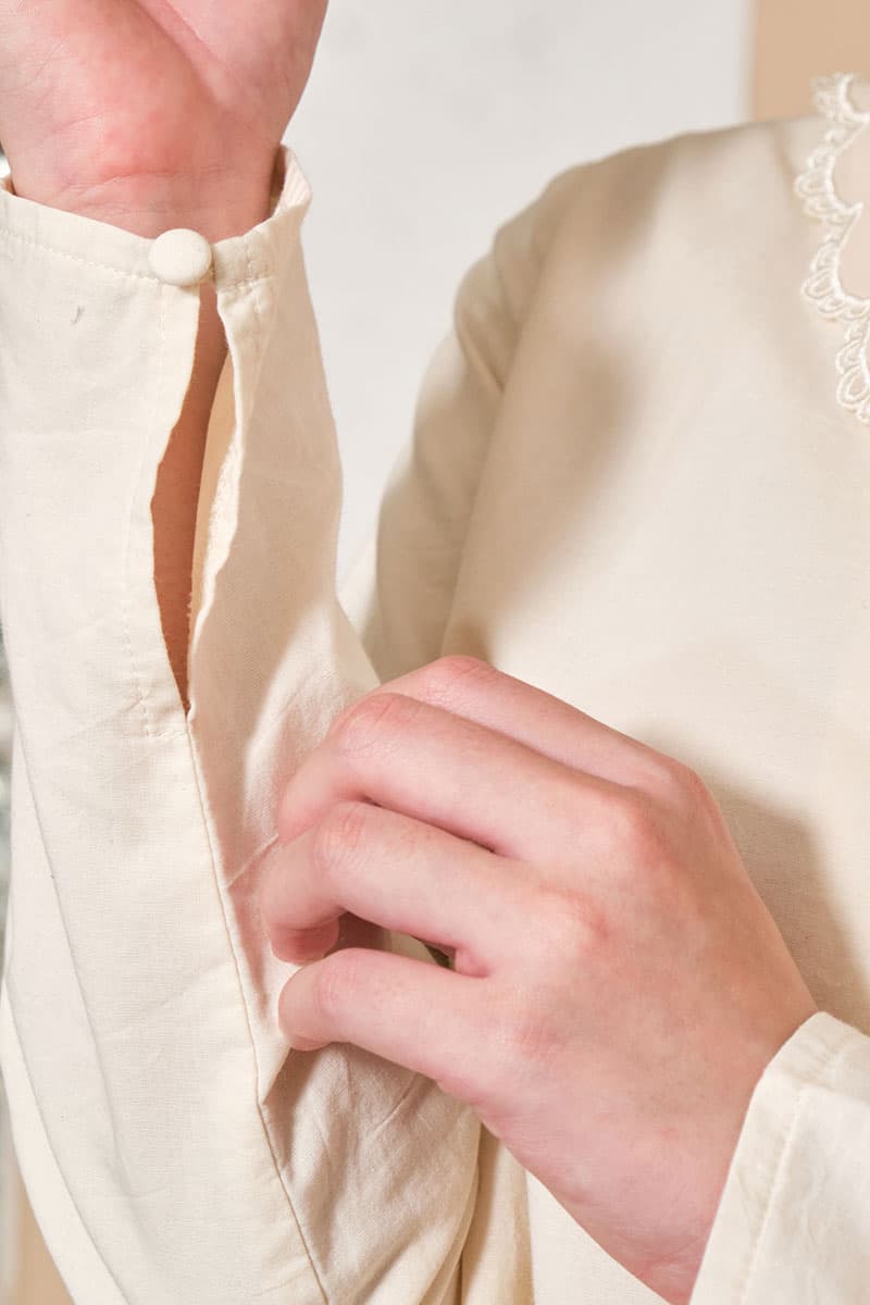 COTTON Salinda Blouse & Skirt - Cream/Fuchsia - Image 7