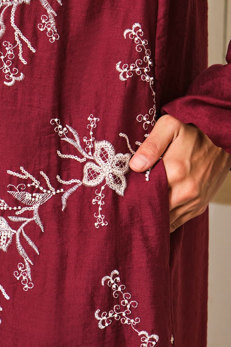 Sanjana Dress - Burgundy - Image 5