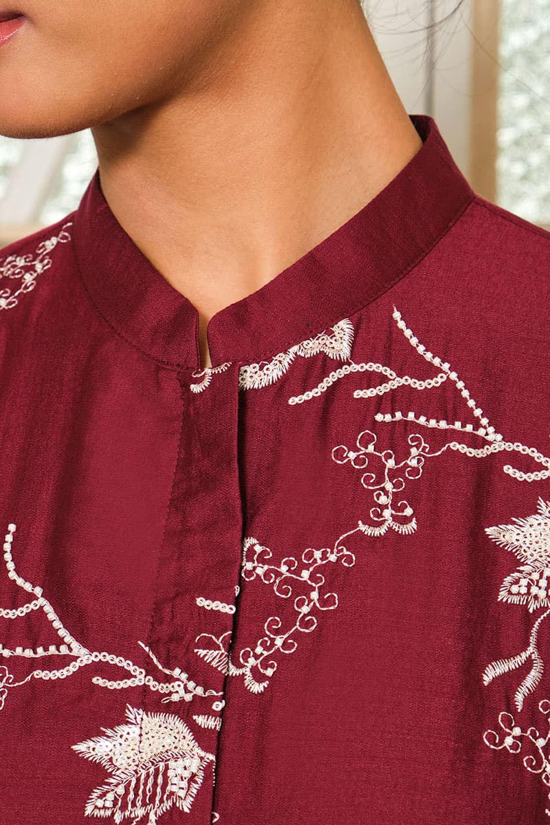 Sanjana Dress - Burgundy - Image 6