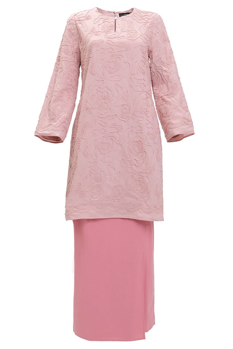 COTTON Selasih Blouse & Skirt - Dusty Pink/Rose - Image 2