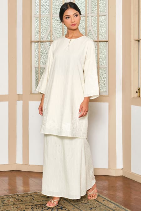 COTTON Solynda Blouse & Skirt - Cream