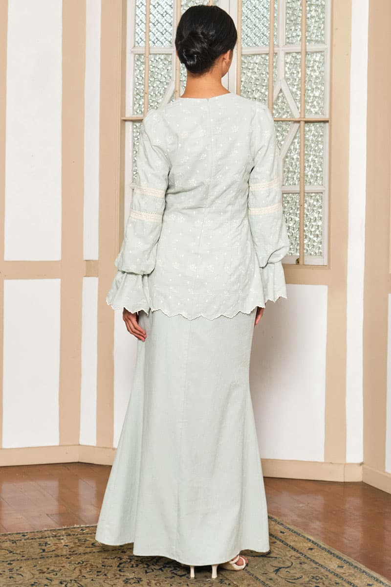 COTTON Tunas Blouse & Skirt - Pale Pistachio - Image 4