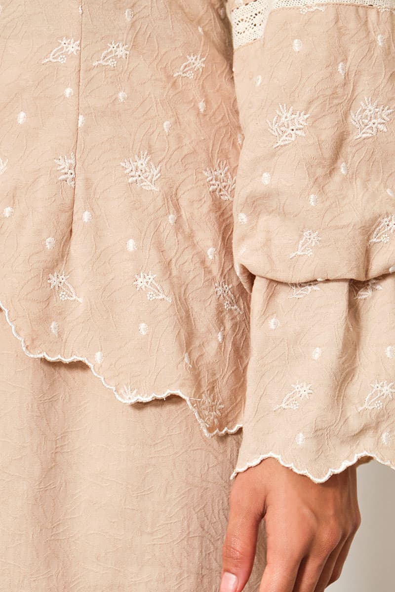 COTTON Tunas Blouse & Skirt - Sand - Image 5
