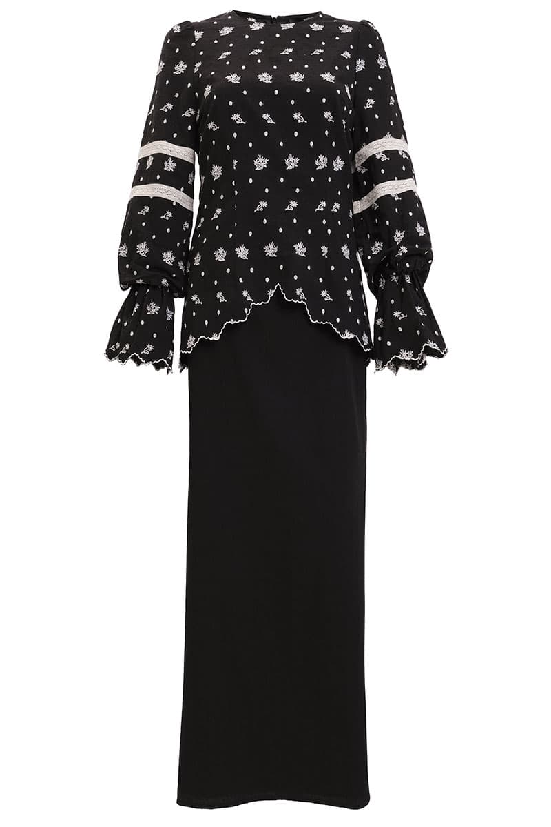 COTTON Tunas Blouse & Skirt - Black - Image 2