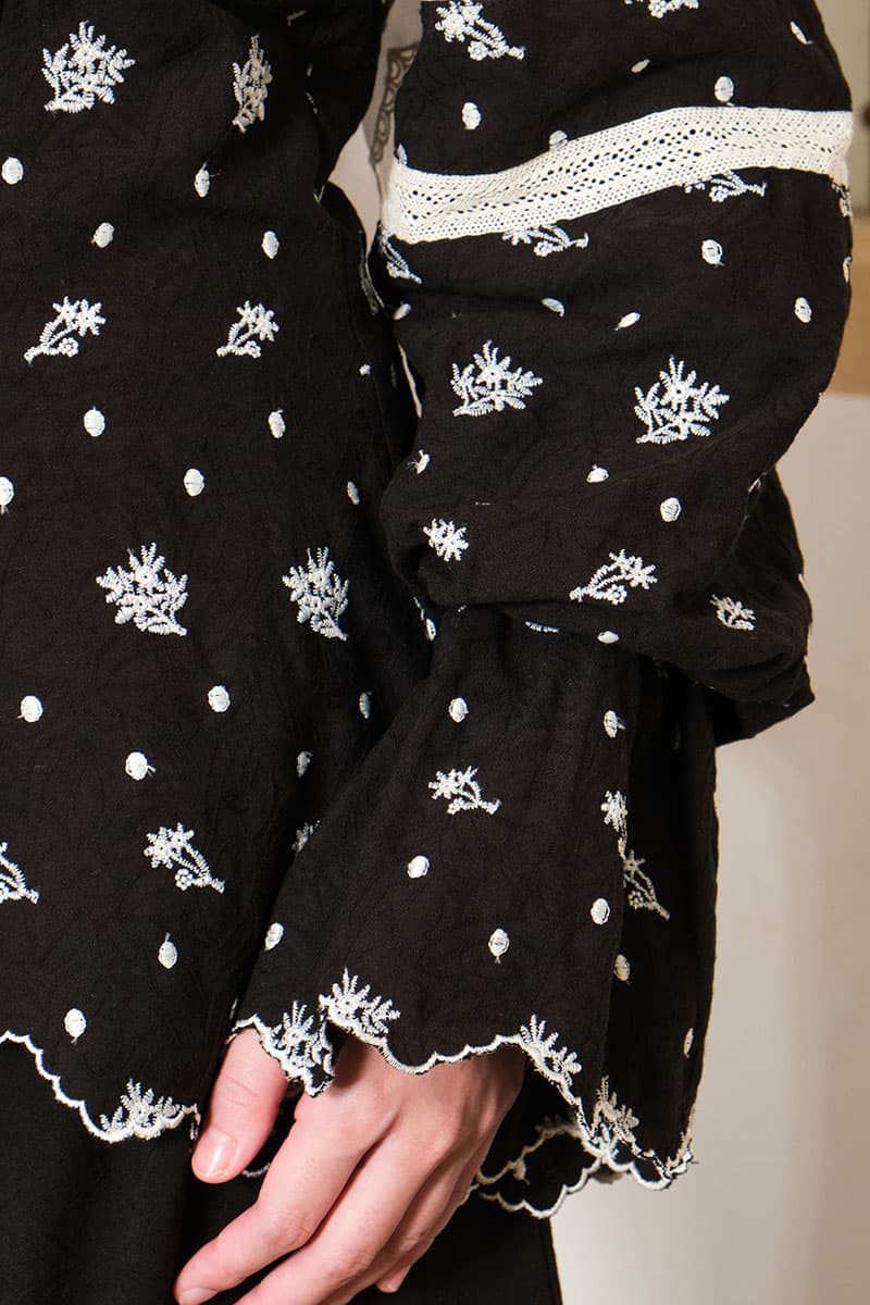 COTTON Tunas Blouse & Skirt - Black - Image 5